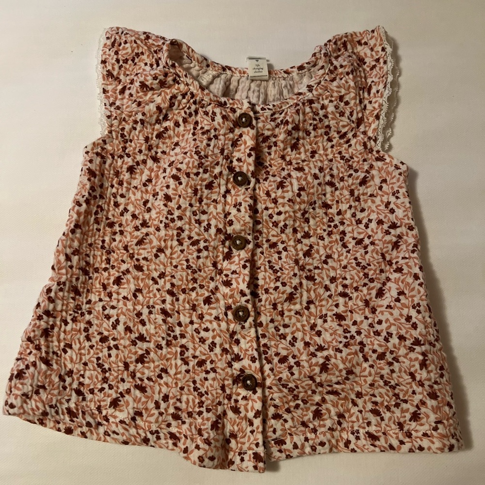 Colored Organics Floral Button-Up Blouse